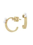 Majorica 3mm Round White Pearls C-hoop Earrings