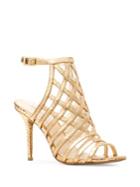Michael Michael Kors Trinity Embossed Leather Caged Sandals