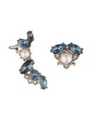 Marchesa Faux Pearl, Swarovski Crystal And Cubic Zirconia Mismatch Earrings