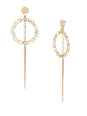 Bcbgeneration Affirmation Rose Goldtone Circle & Stick Drop Earrings
