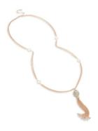 Miriam Haskell Rose Goldtone And Glass Stone Fireball Tassel Pendant Necklace