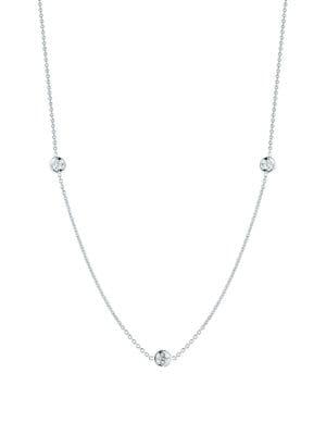 Roberto Coin 0.15 Tcw Diamond And 18k White Gold Scatter Necklace