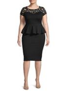Quiz Plus Lace Peplum Sheath Dress