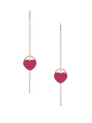 Ginger Pink Swarovski Crystal Drop Earrings