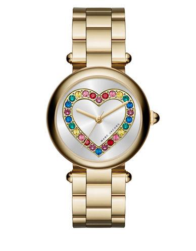 Marc Jacobs Dotty Goldtone Stainless Steel Heart Three-hand Bracelet Watch