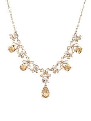 Givenchy Goldplated And Crystal Frontal Necklace