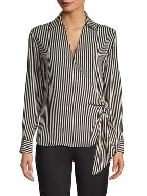 Michael Michael Kors Side-tie Striped Top