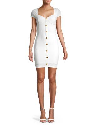 Quiz Button Front Ribbed Dress