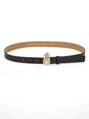 Kate Spade New York Pineapple Slim Leather Belt