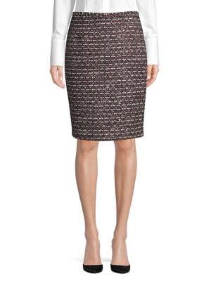 Calvin Klein Metallic Boucle Pencil Skirt