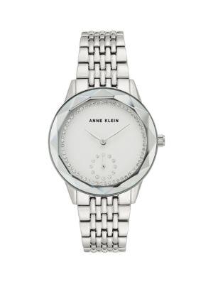 Anne Klein Silvertone & Swarovski Crystal Watch