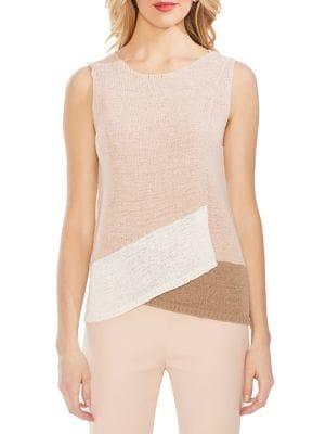 Vince Camuto Oasis Bloom Knitted Cotton Blend Sweater