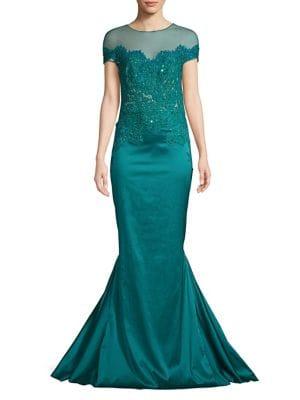 Mandalay Embroidered Mermaid Gown