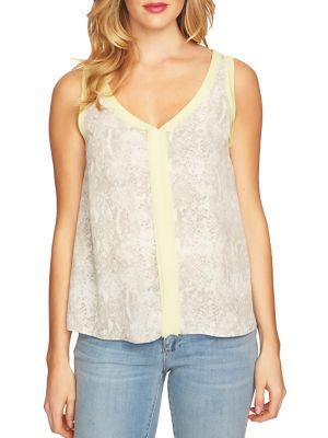 Cece Sleeveless V-neck Canyon Blouse