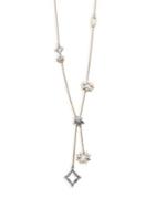 Design Lab Lord & Taylor Two-tone Star Crystal Lariat Necklace