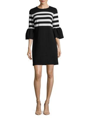Michael Michael Kors Striped Bell Sleeve Dress