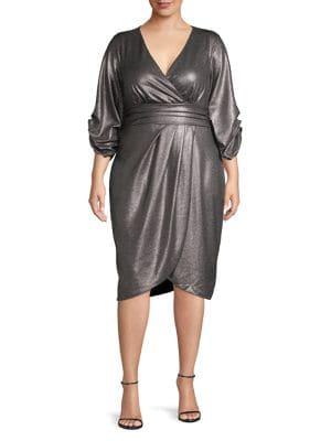 Rachel Rachel Roy Plus Plus Metallic Banded Waist Dress