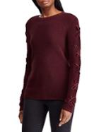 Lauren Ralph Lauren Lace-up Velvet Sweater
