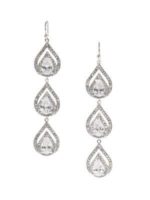 Vince Camuto Silvertone Linear Teardrop Earrings