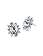 Givenchy Rhodium-tone Cluster Button Earrings