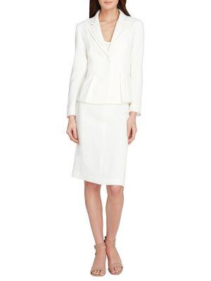 Tahari Arthur S. Levine Pleated Peplum Jacket And Skirt Suit