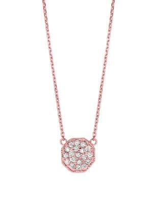 Morris & David 14k Rose Gold & Diamond Octagon Pendant Necklace