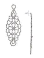 Nina E-eevi Silvertone Crystal Intricate Cupchain Earrings