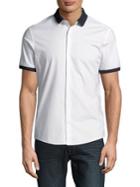 Michael Kors Slim-fit Stretch Short-sleeve Woven Button-down Shirt