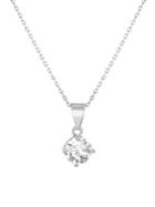 Lord & Taylor Sterling Silver & Swarovski Crystal Solitaire Pendant Necklace