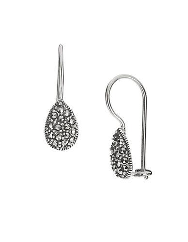Lord & Taylor Sterling Silver And Marcasite Teardrop Earrings