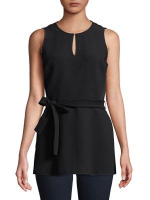 Ellen Tracy Keyhole Front Sleeveless Top