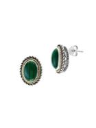 Effy Sterling Silver, 18k Yellow Gold And Malachite Stud Earrings