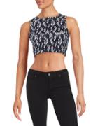Design Lab Lord & Taylor Printed Cropped Top