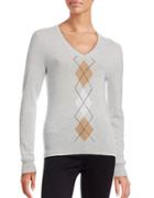 Lord & Taylor Argyle Cashmere Sweater
