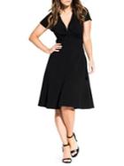 City Chic Plus Plunge Neck A-line Dress