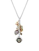 Lucky Brand Boxed Exclusive Mother-of-pearl And Crystal Charm Necklace