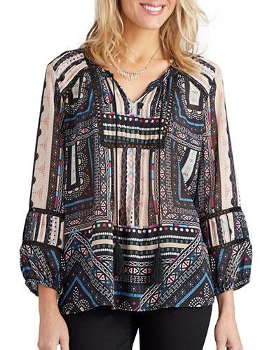 Democracy Patterned Peasant Blouse