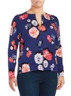 Lord & Taylor Floral-print Cotton Cardigan