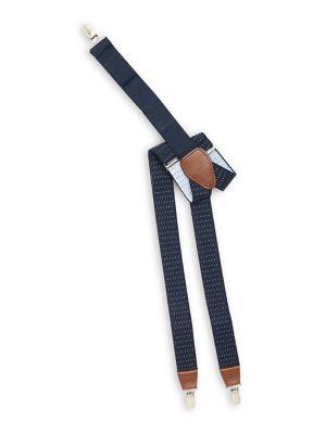 Black Brown Dot-print Suspenders