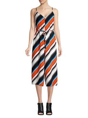 Miss Selfridge Multicolored Stripe V-neck Jumpsuit