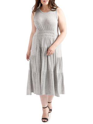 Lucky Brand Plus Open-back Smocked Dress