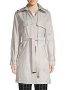 Karl Lagerfeld Paris Classic Cotton Blend Trench Coat