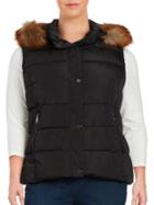 Marc New York Performance Faux Fur Trimmed Quilted Puffer Vest