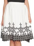 Cece Cotton Embroidered Full Skirt