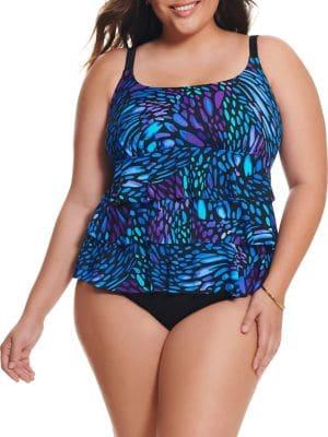 Longitude Plus Sunshower Triple Tier Ruffle One-piece Swimsuit