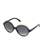 Emilio Pucci 59mm Oversized Gradient Lens Round Sunglasses