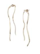 Carolee Goldplated And Cubic Zirconia U Ribbon Earrings