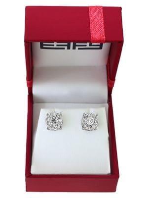 Effy Bouquet 0.93 Tcw Diamond And 14k White Gold Stud Earrings