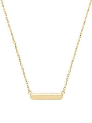 Lord & Taylor 14k Yellow Gold Bar Necklace