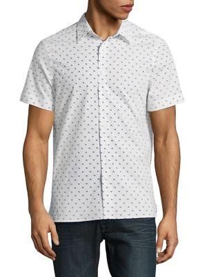 Perry Ellis Stretch Modern Geo-print Button-down Shirt